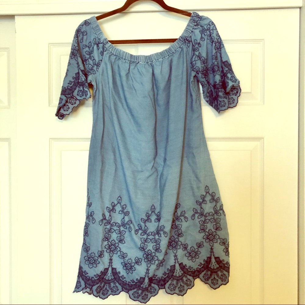 Cute Soft Denim Maternity Dress